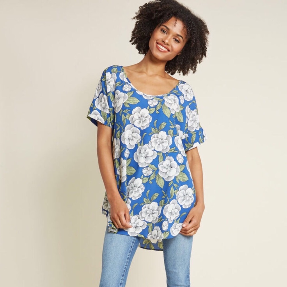 Modcloth Blue Floral Tunic